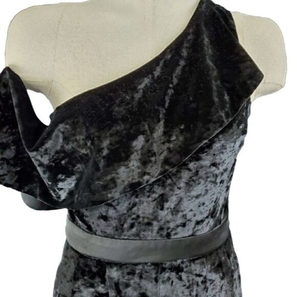 Xoxo Velour ruffle jumpsuit with pockets women's size small New - Picture 3 of 8